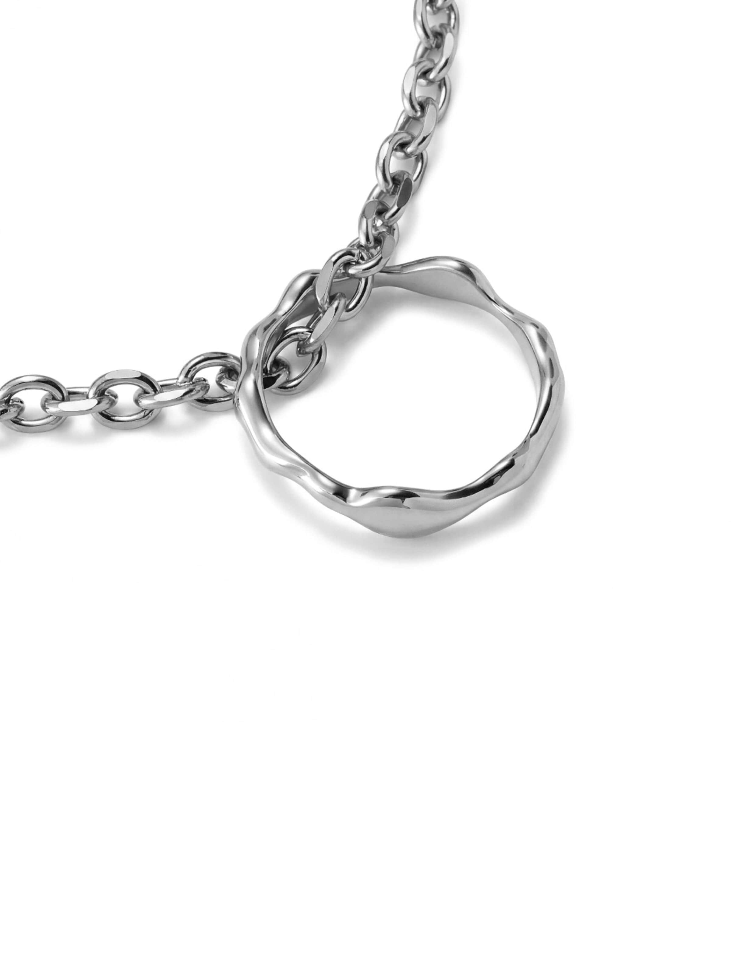 Sidegren Necklace 'Molten' in Silver: front