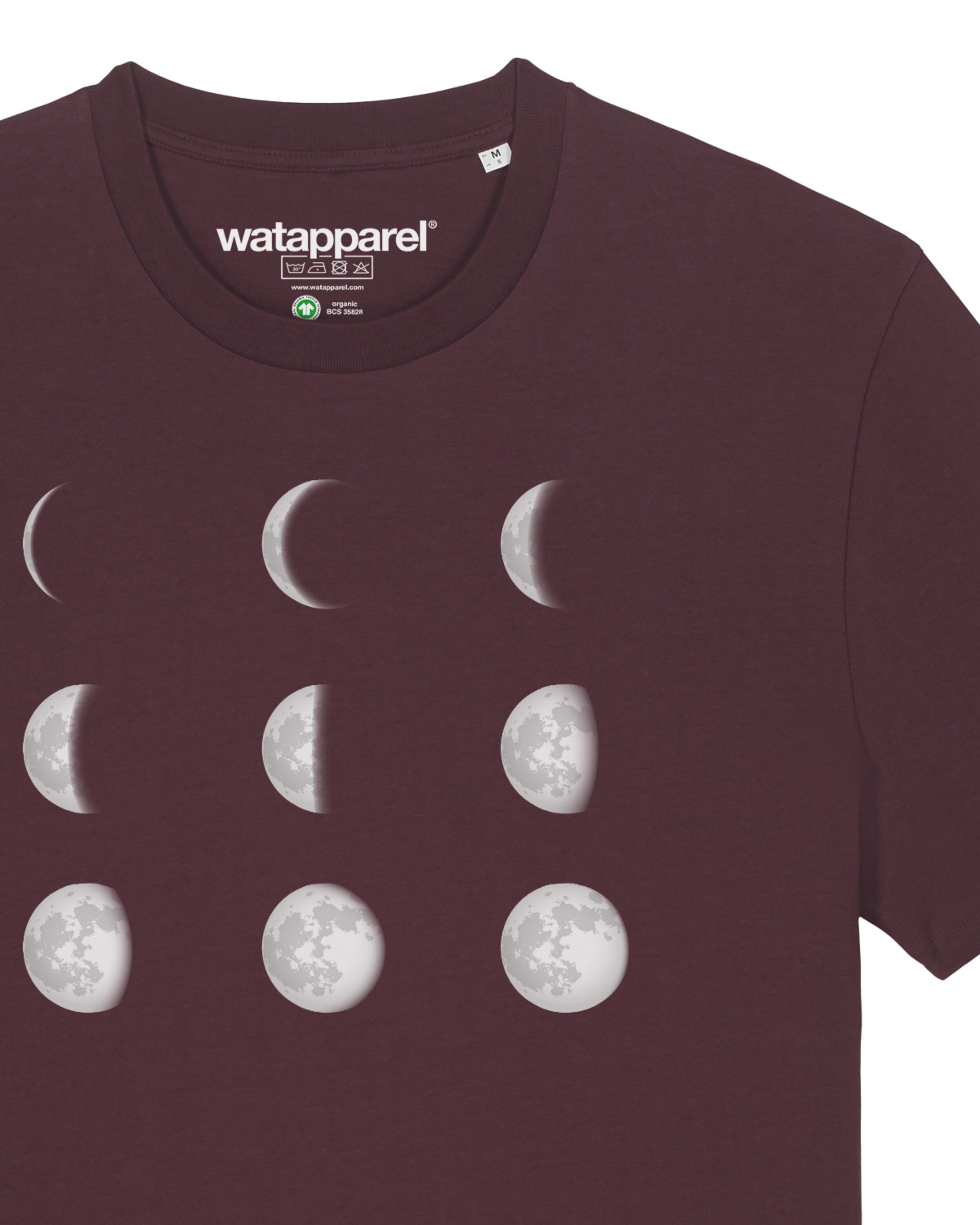 Watapparel Shirt 'Moonphases' in Rood
