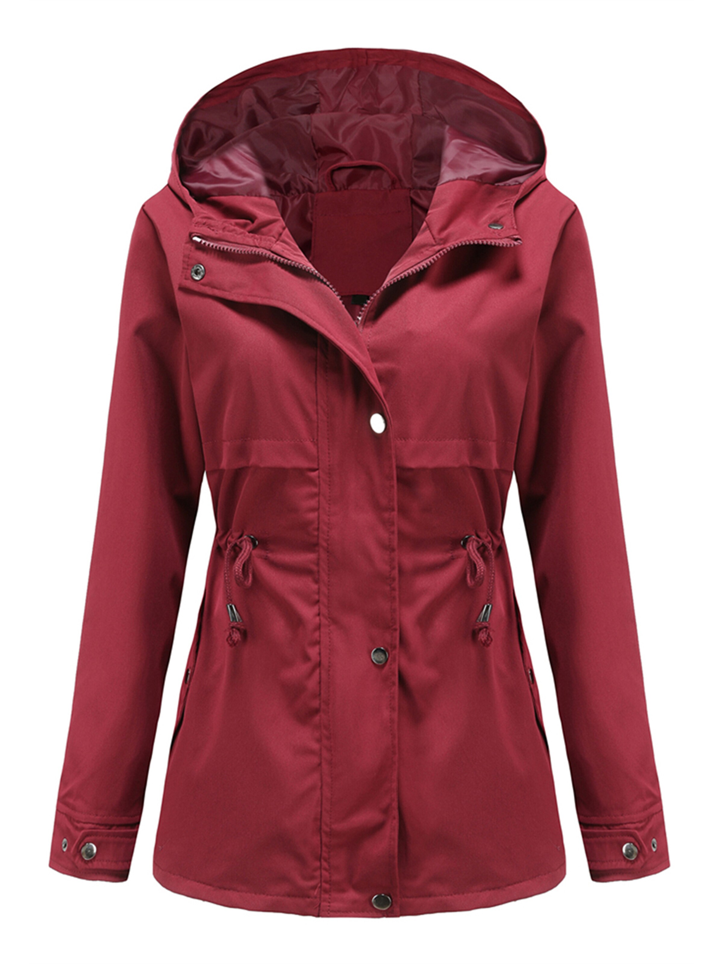 Youthup Between-Seasons Coat in Red: front
