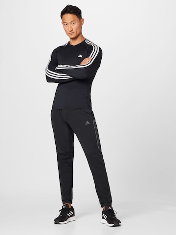 ADIDAS PERFORMANCE Λειτουργικό μπλουζάκι 'Techfit 3-Stripes' σε μαύρο