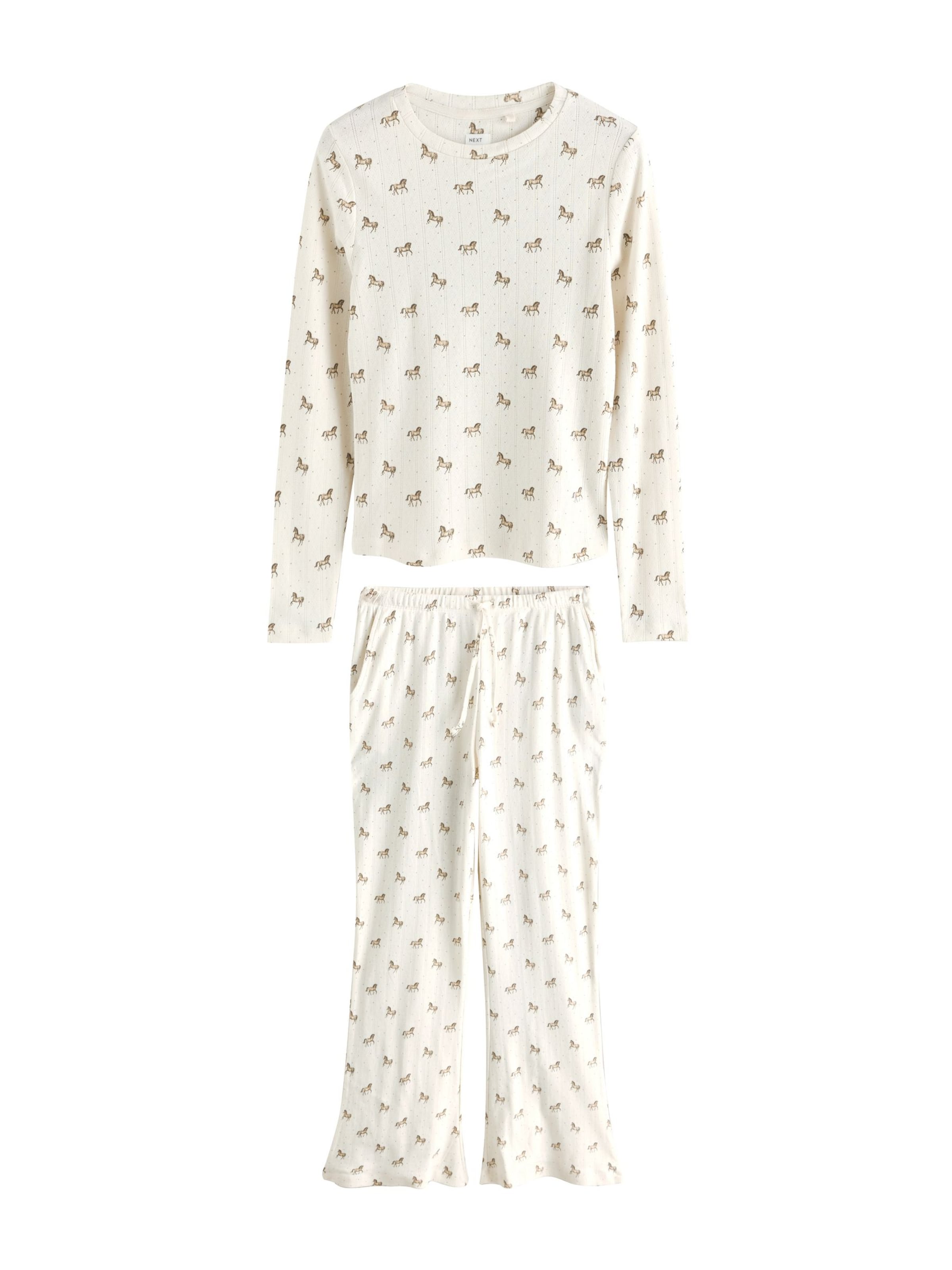 Next Pyjama en M/Normale en crème / marron / brun foncé, Vue avec produit