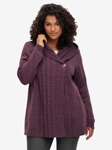 sheego by Joe Browns Knit Cardigan in Purple: front