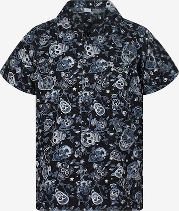 King Kameha Shirt 'Skull' in Schwarz: Vorderseite
