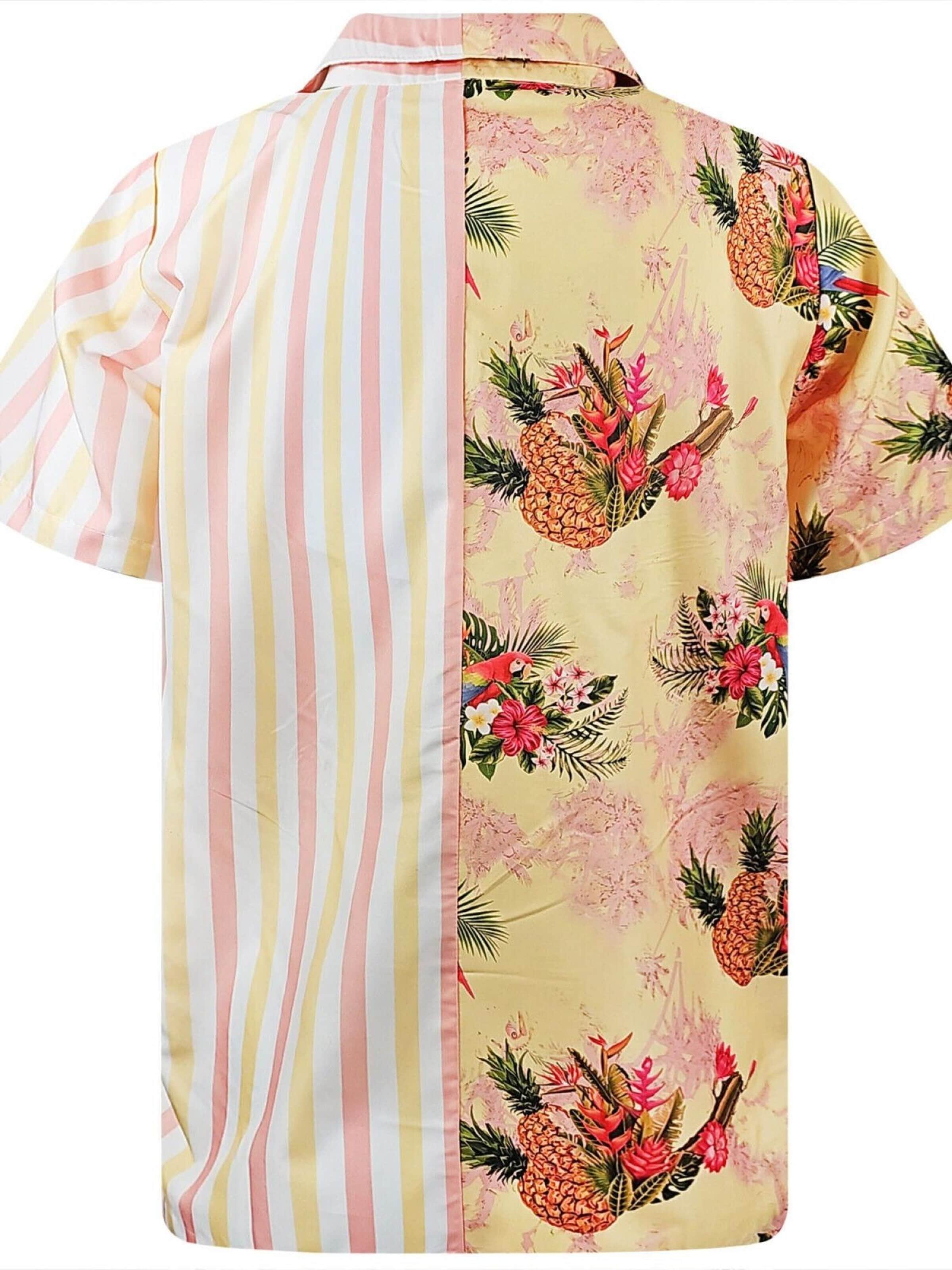 King Kameha Shirt 'Stripes' in Geel