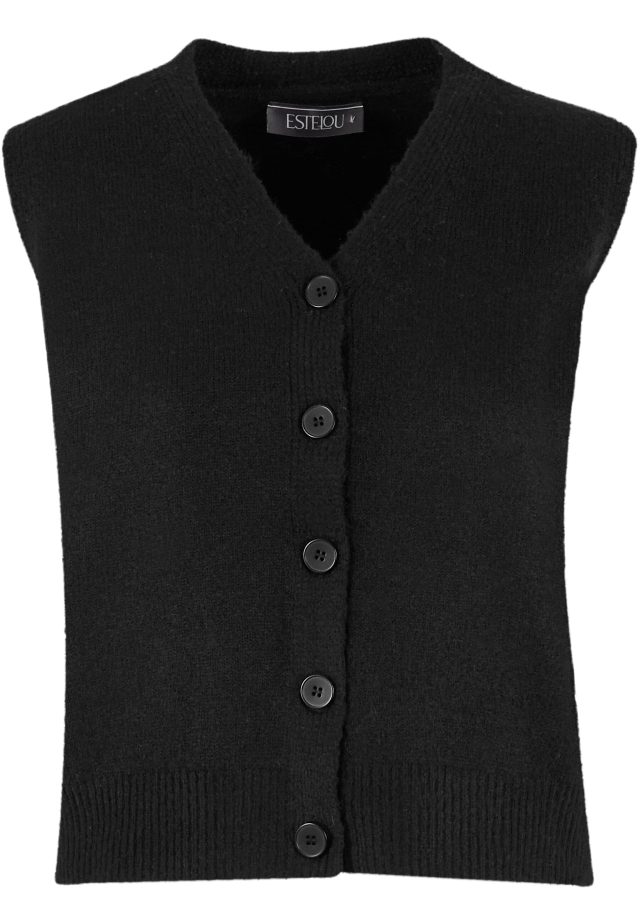 Urban Classics Strickweste in Schwarz: Vorderseite