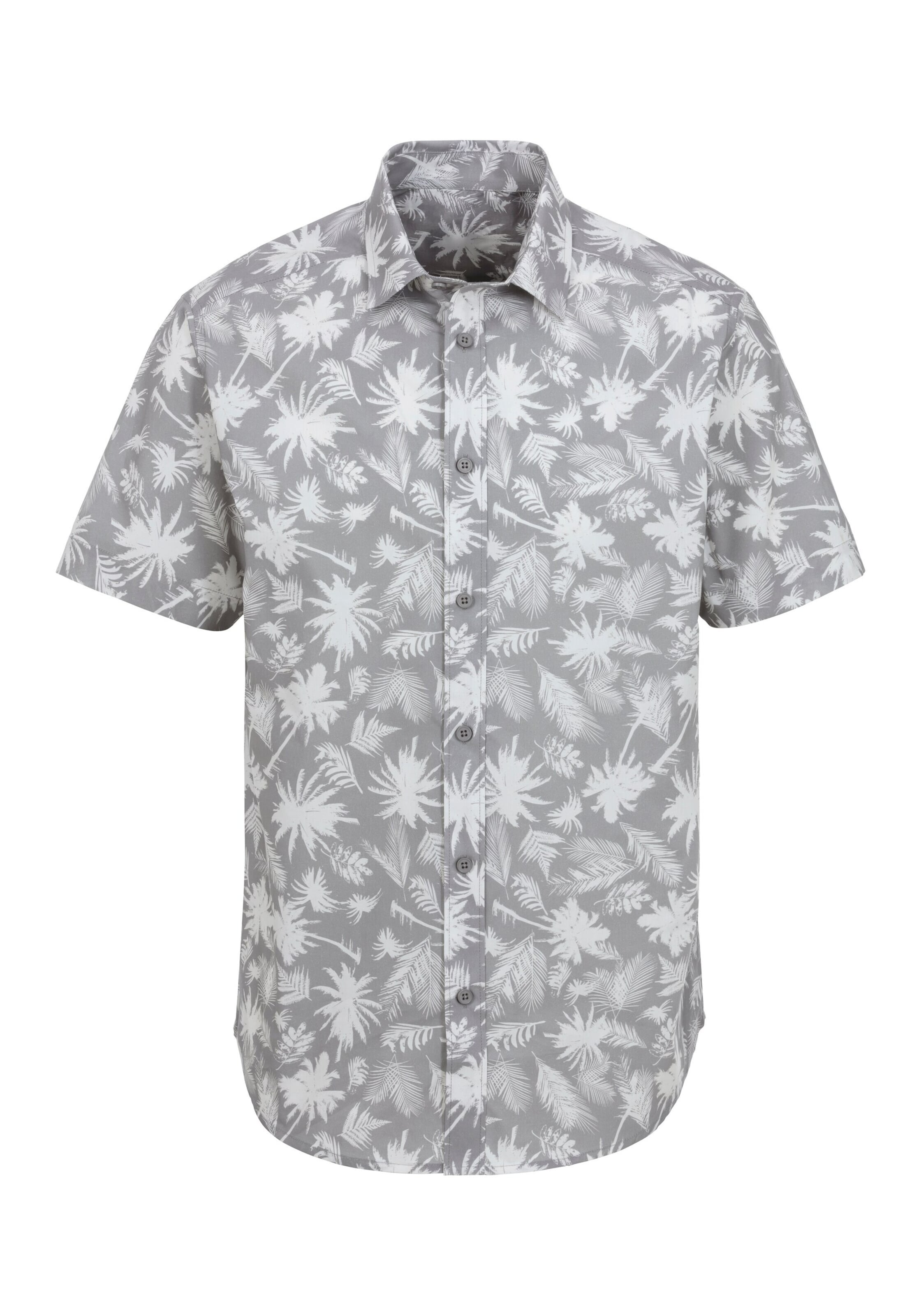 BEACH TIME Button Up Shirt in Grey: front