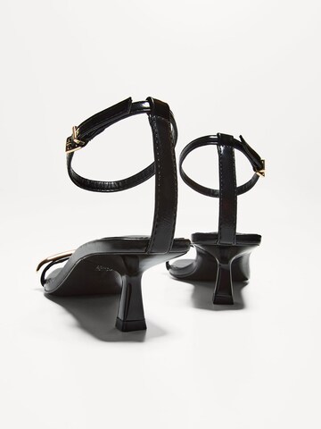 Sandales à lanières Bershka en noir