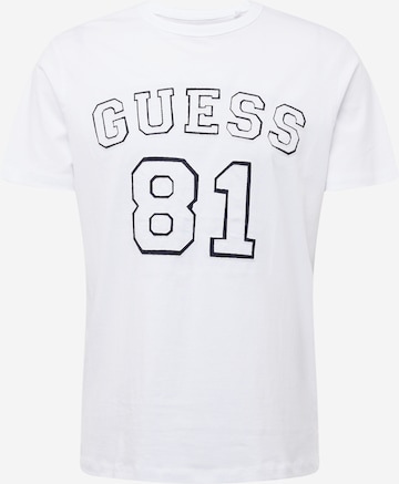 GUESS - Camiseta en blanco: frente