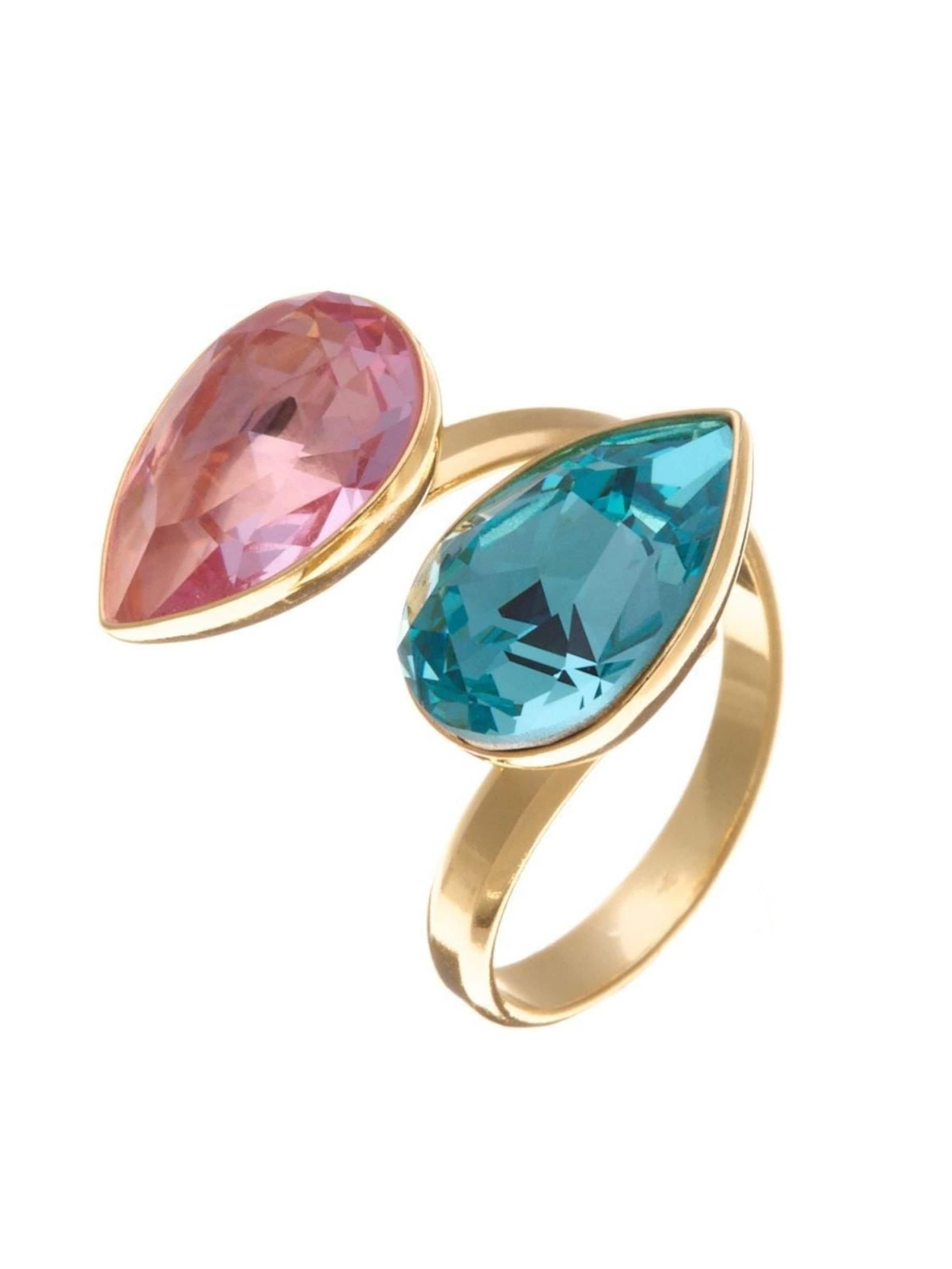 THE GEM STORIES JEWELRY - Anillo 'Light Rose Ignite Light Turquoise Ring' en rosa: frente