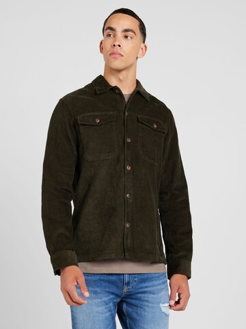 JACK & JONES Regular fit Button Up Shirt 'JJEEddie' in Green: front