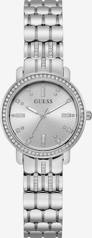 Montre à affichage analogique GUESS en argent : devant