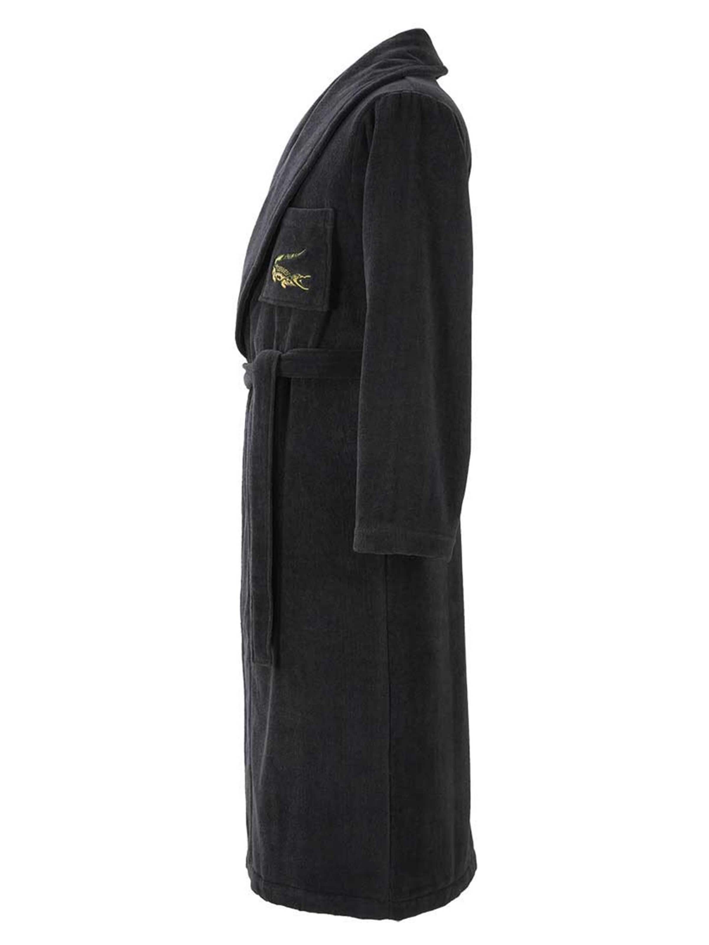 LACOSTE Long Bathrobe 'LRENE' in Black