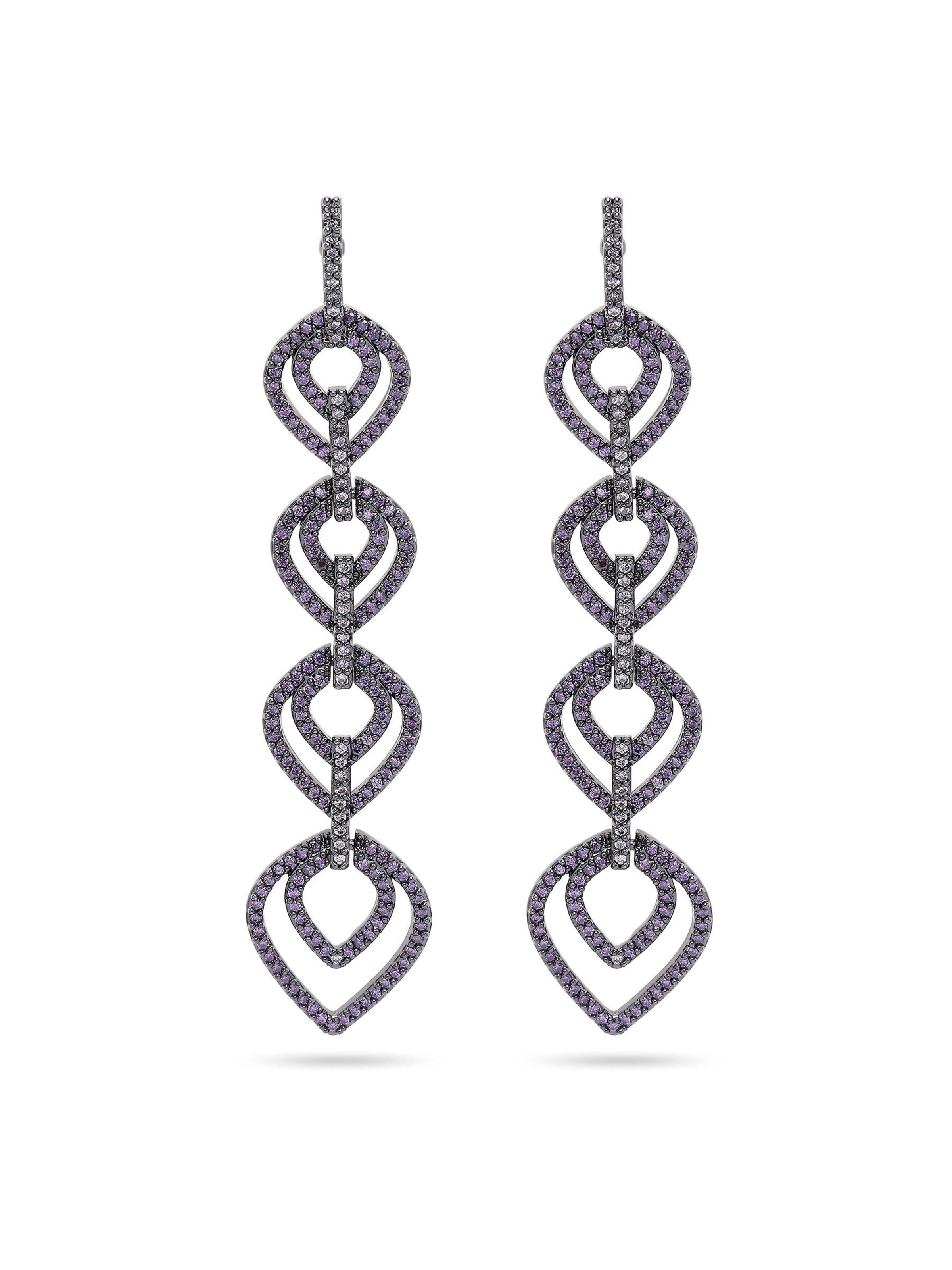 AVANT-GARDE PARIS Oorbellen 'Ceciliaka' in Lila: voorkant