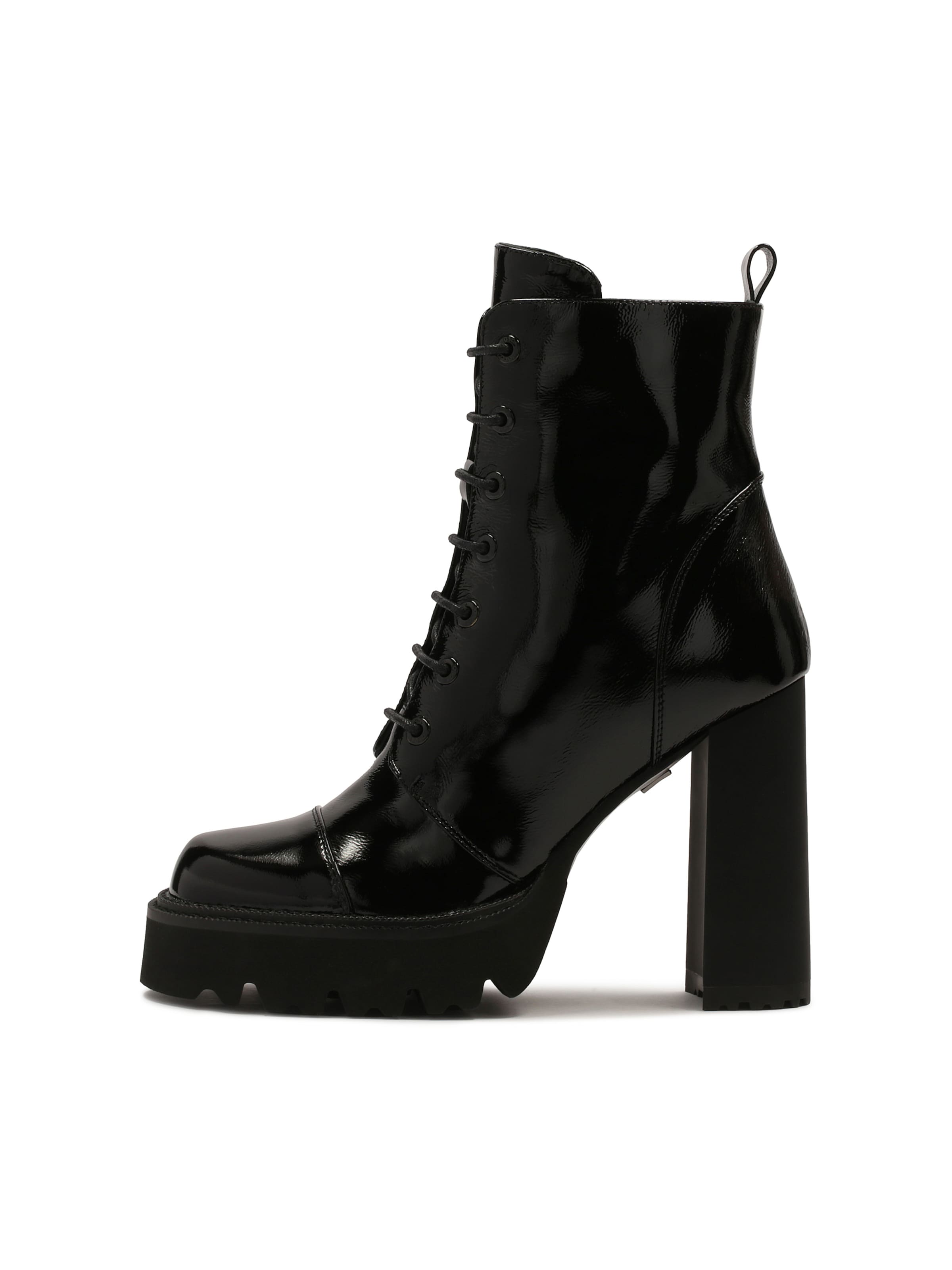 Stivaletto stringato di Kazar in nero: frontale