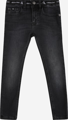 Calvin Klein Jeans ضيق جينز بلون أزرق: الأمام