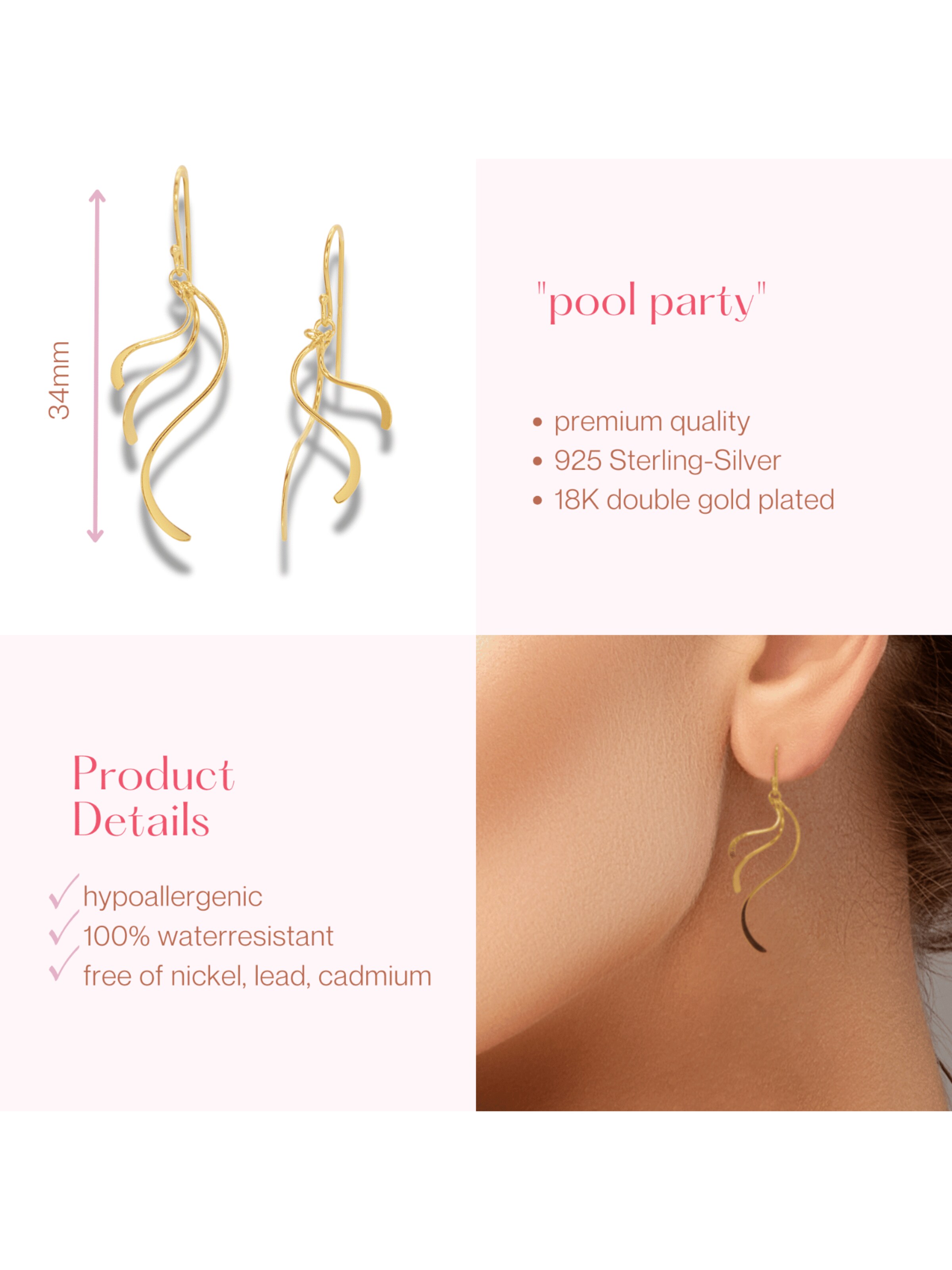 ARS-ARGENTI Ohrringe 'POOL PARTY'‌‌‌‌‌‌‌‌‌‌ in Gold