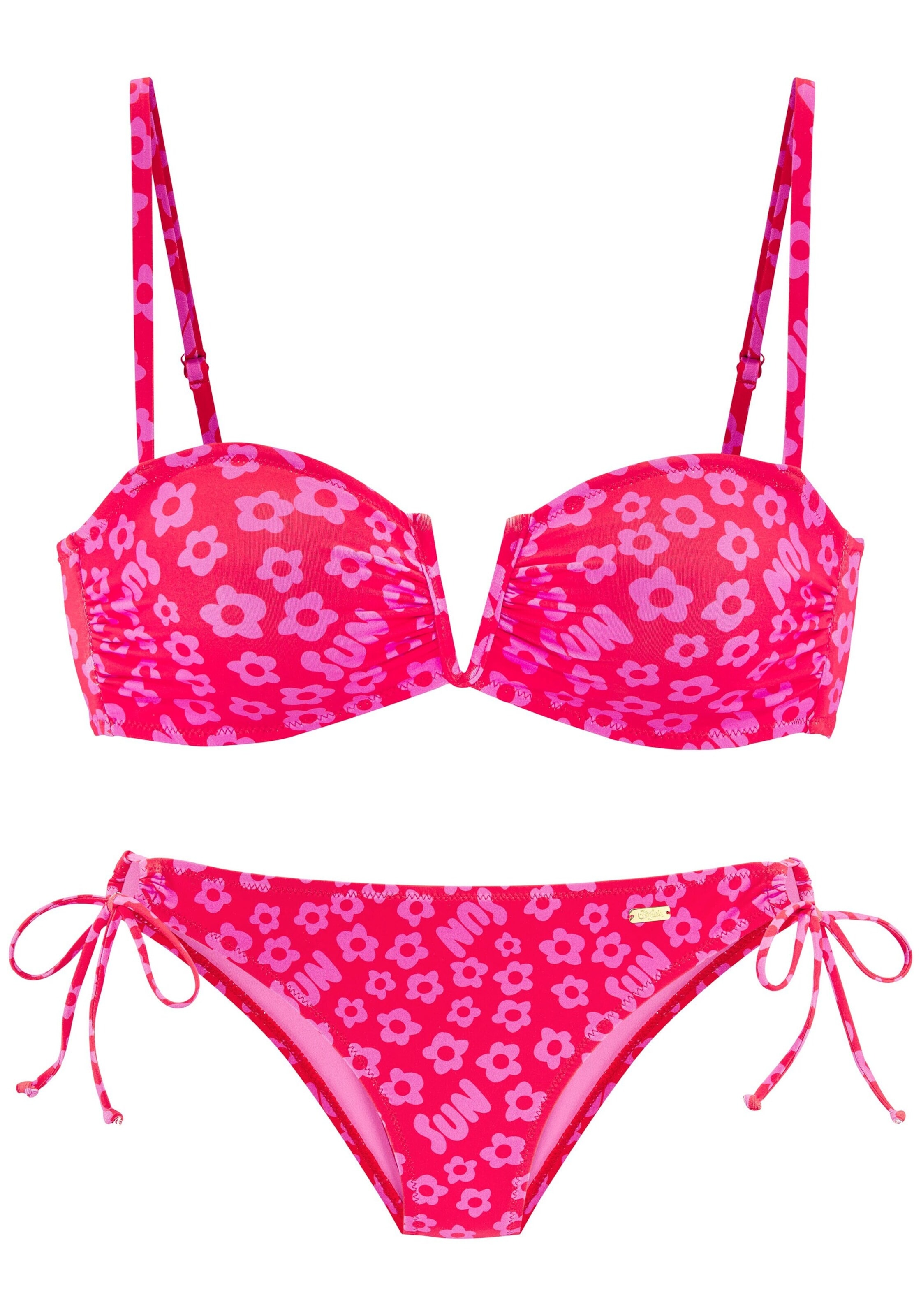 BUFFALO Bandeau Bikiny – pink: přední strana