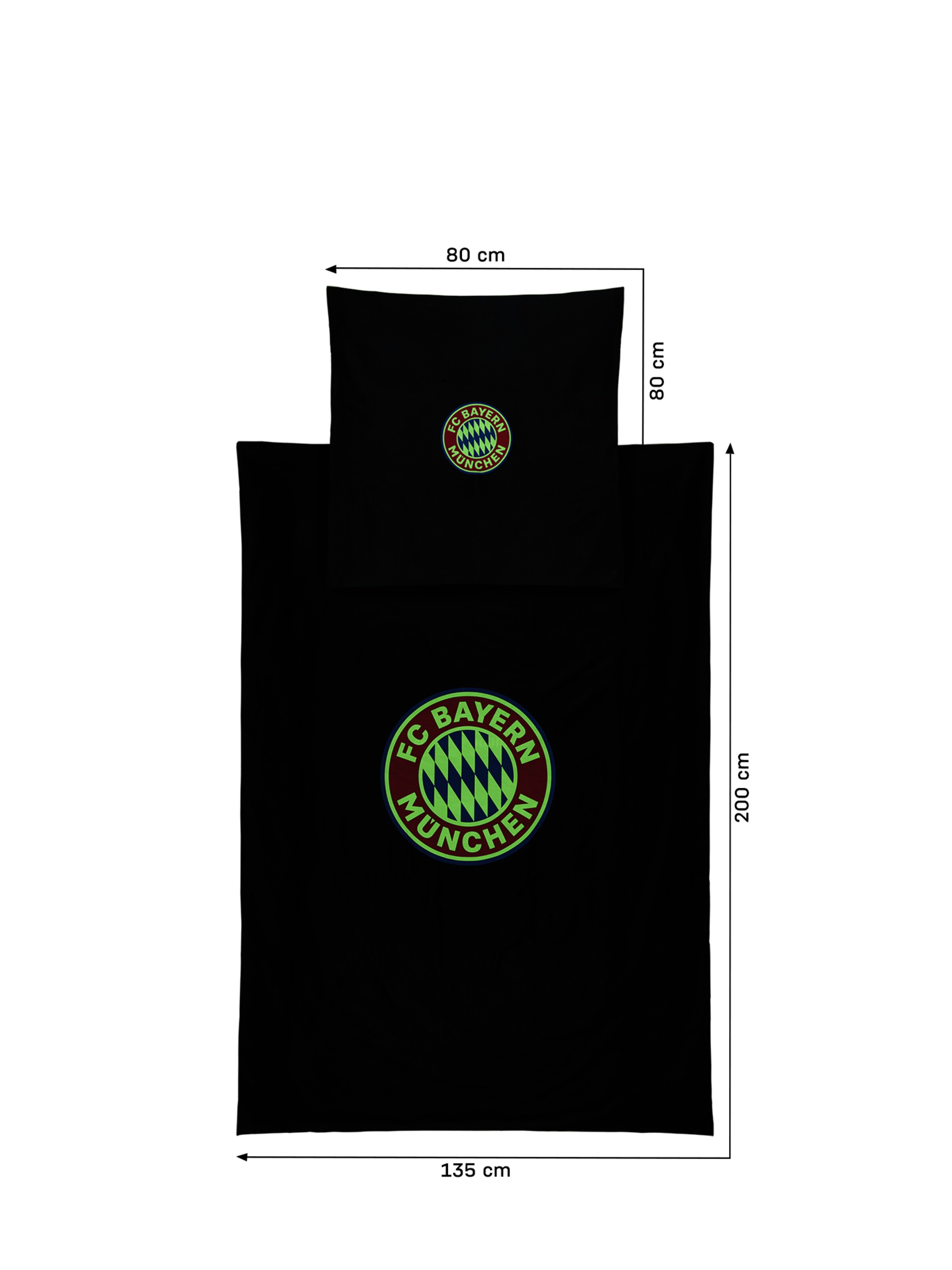 FC BAYERN MÜNCHEN Bettbezug 'Glow in the dark Arena' in Schwarz