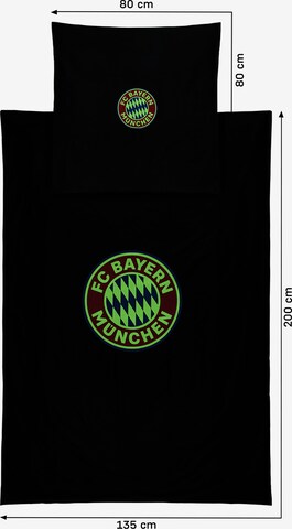 FC BAYERN MÜNCHEN Duvet Cover 'Glow in the dark Arena' in Grey