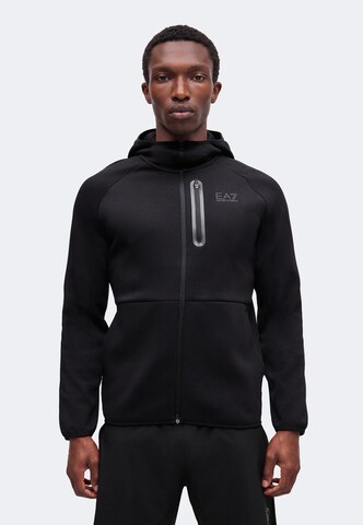 Veste de survêtement 'NATURAL VENTUS7' EA7 Emporio Armani en noir : devant