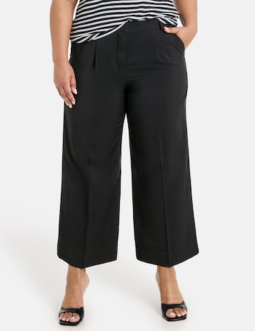 SAMOON Široke hlačnice Hlače z naborki | črna barva: sprednja stran