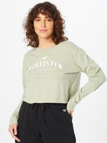 HOLLISTER Тениска в зелено: отпред