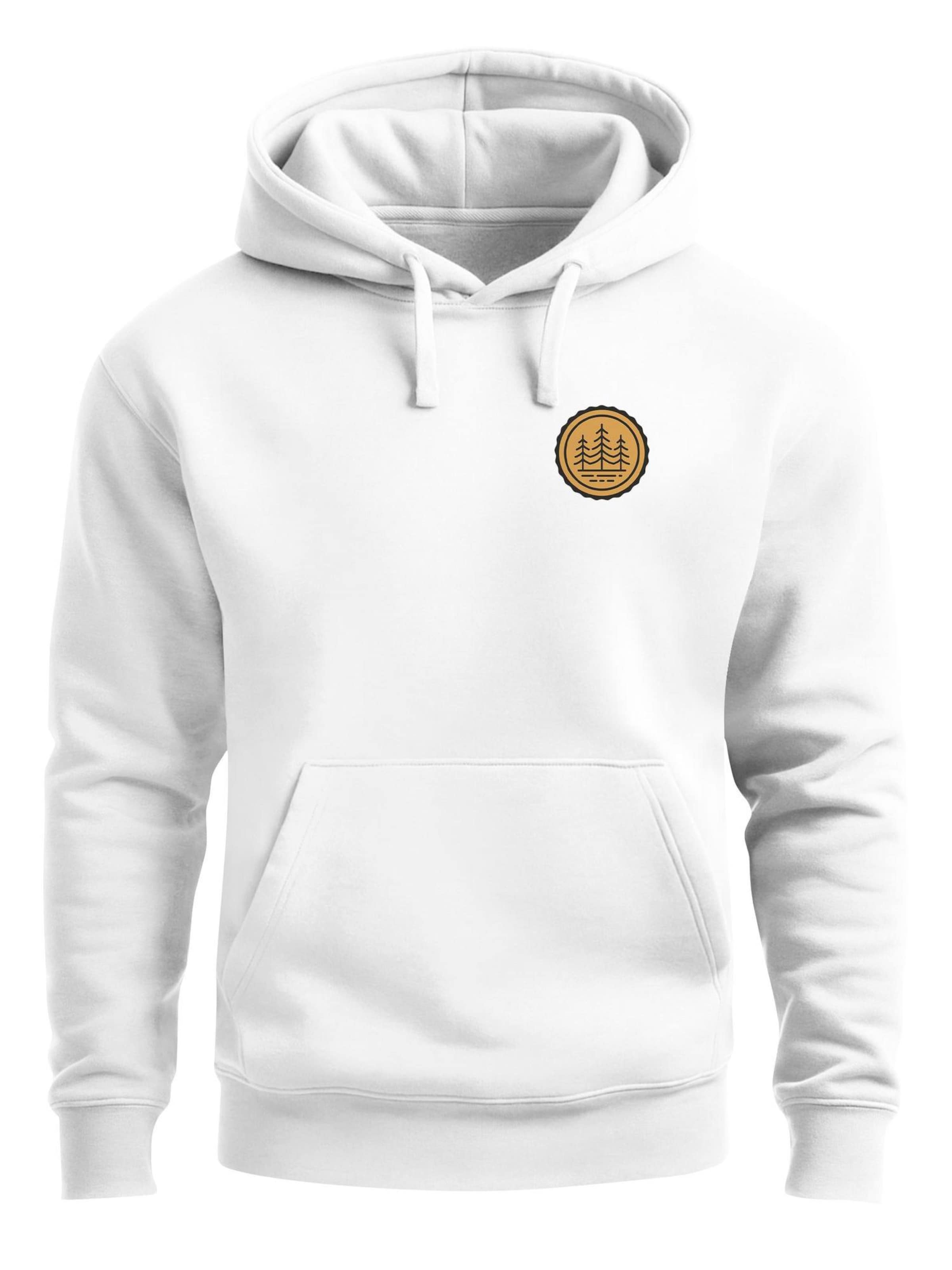 Neverless Sweatshirt 'Bäume Badge 1' in White: front