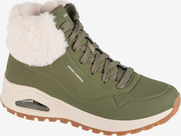 SKECHERS Lace-up bootie 'Uno Rugged - Fall Air' in Green: front