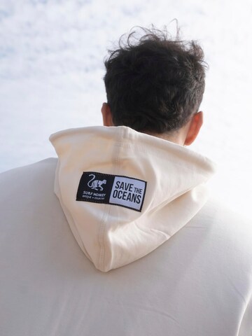 Surf Monkey Zip-Up Hoodie in White