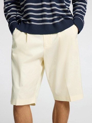 SELECTED Loosefit Lærredsbukser i beige