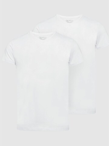 PME Legend - Camiseta térmica '2-pack basic T-shirts with V-neck' en blanco