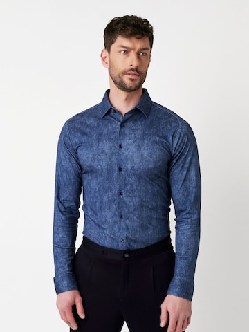 Coupe slim Chemise DESOTO en bleu : devant