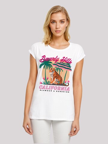 T-shirt 'Beverly Hills California Glamour Summer' F4NT4STIC en blanc : devant