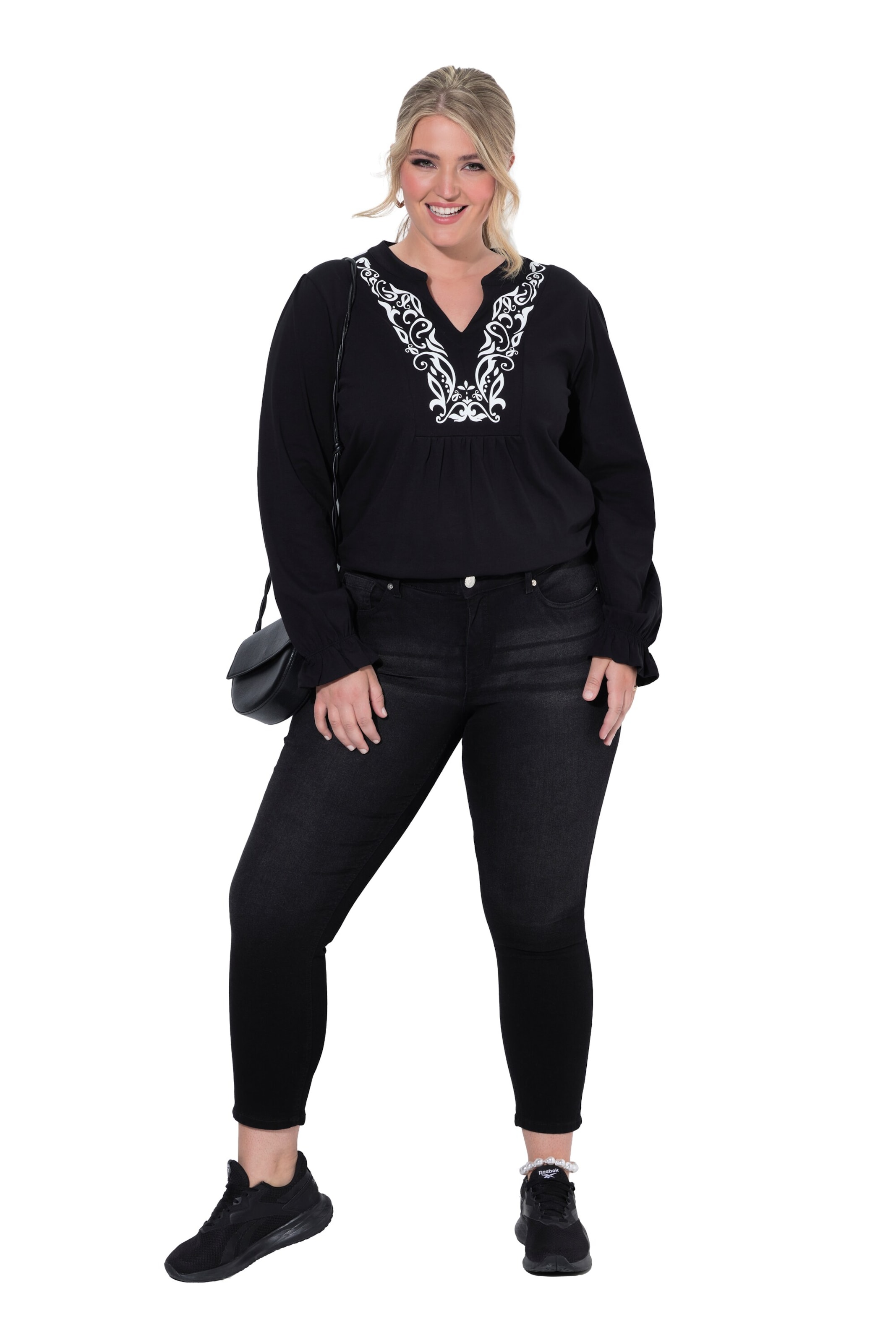 MIAMODA Regular Jeans in Zwart: voorkant
