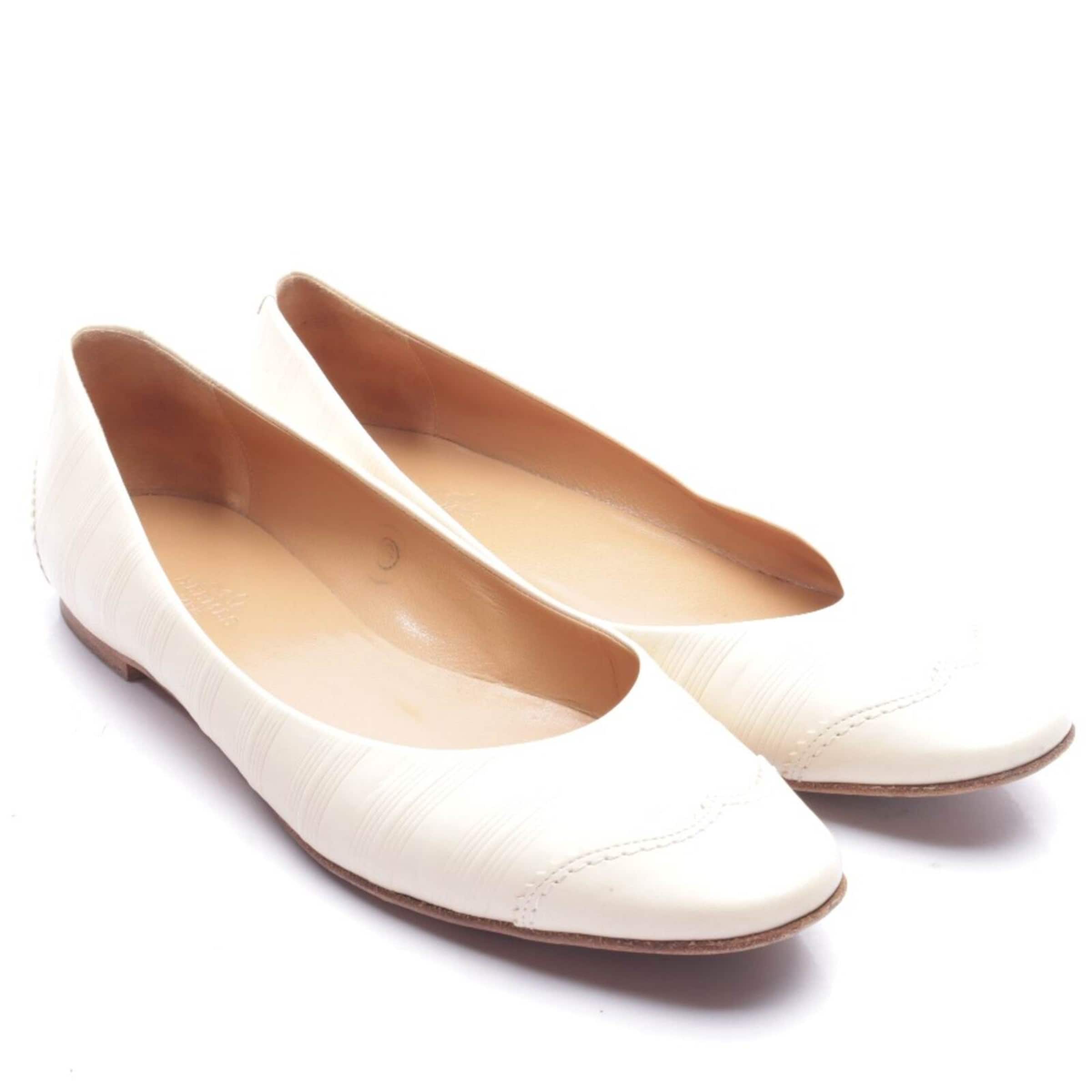 HERMÈS Flats & Loafers in 39,5 in White: front
