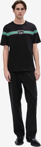 LTB Jeans Shirt 'Striped Logo T-Shirt' in Black: front