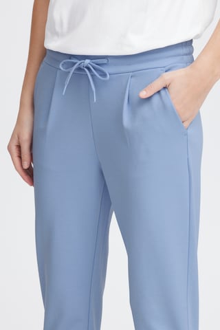 ICHI Slim fit Pleat-Front Pants 'KATE' in Blue