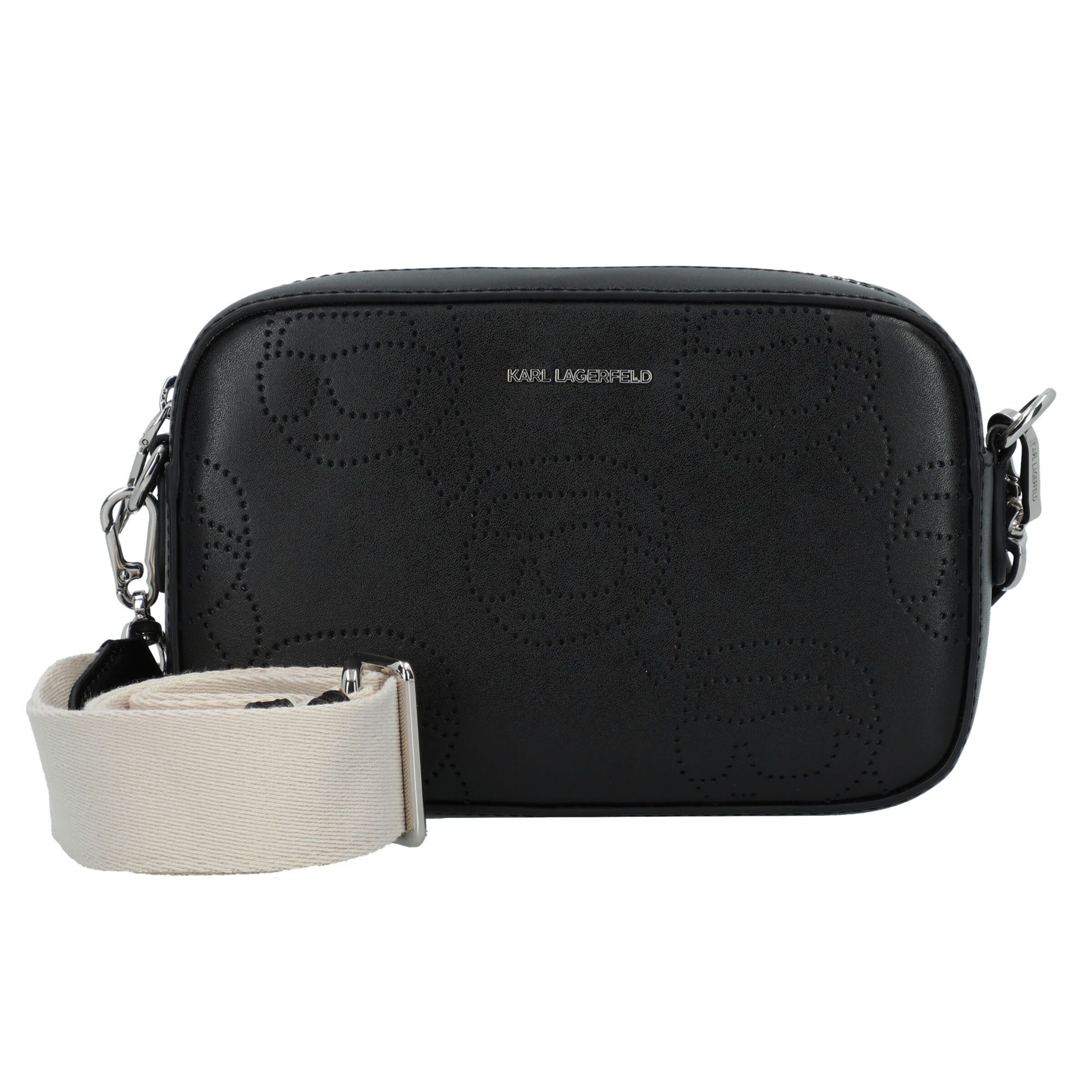 Borsa a tracolla 'Ikon' di Karl Lagerfeld in nero: frontale