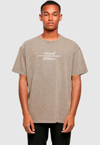 T-Shirt 'Mind Fitness' Merchcode en beige : devant