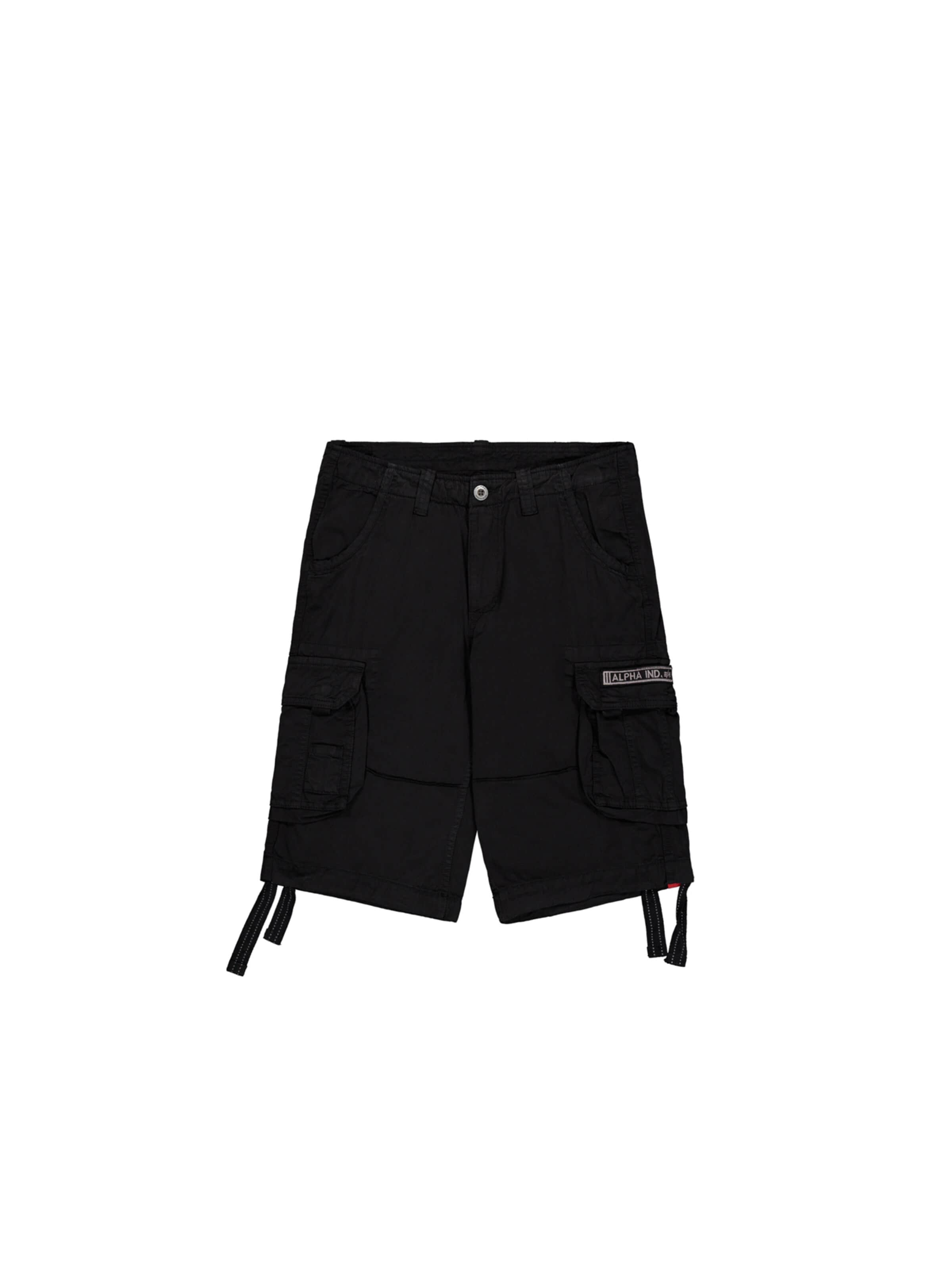 ALPHA INDUSTRIES Regular Cargohose 'Jet' in Schwarz: Vorderseite