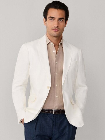 Hackett London Regular Fit Sakko 'Delave Hopsack' in Weiß