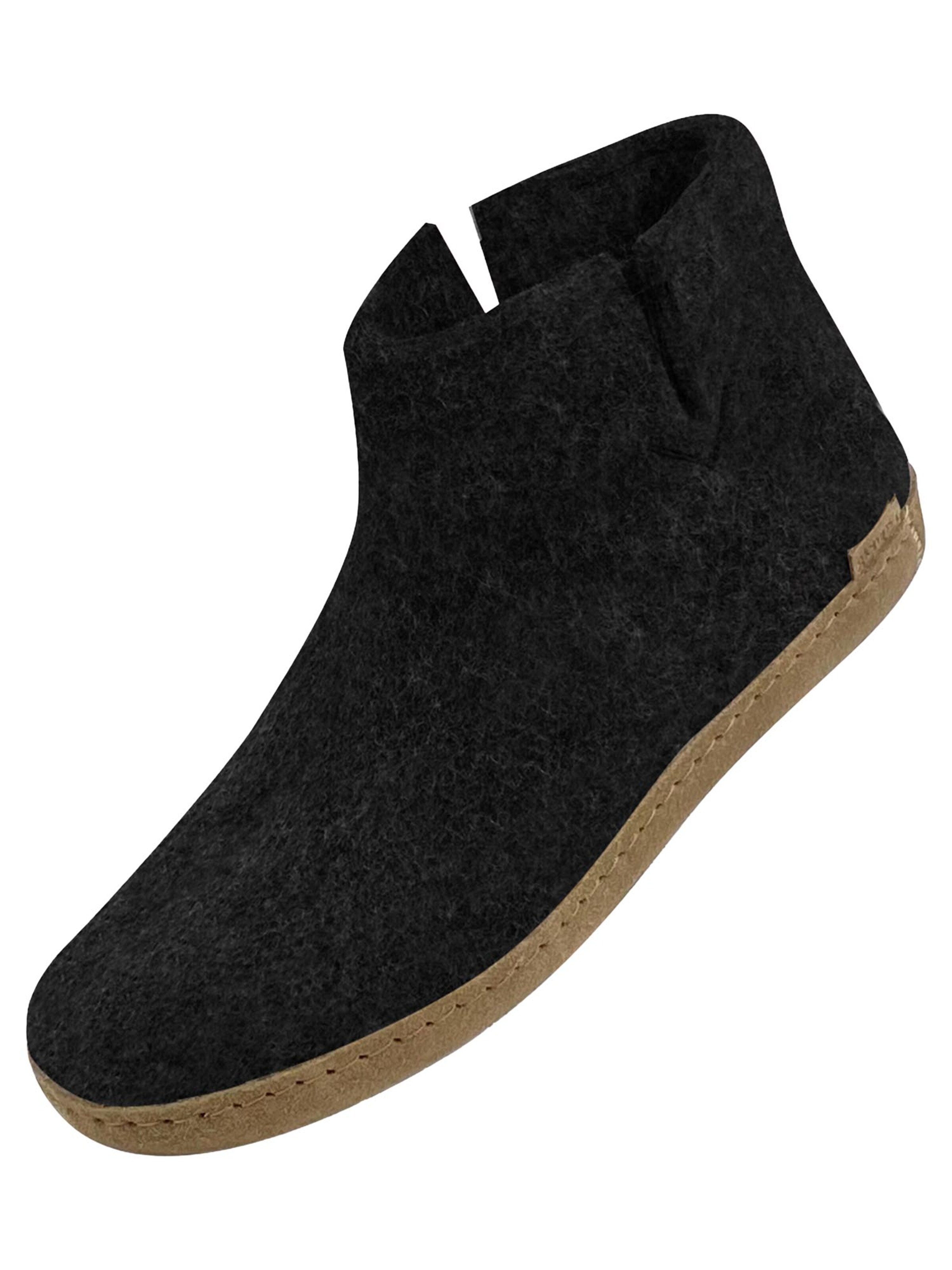 Glerups Slipper 'Ledersohle' in Black
