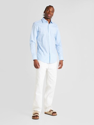 BOSS Slim fit Button Up Shirt 'HANK' in Blue