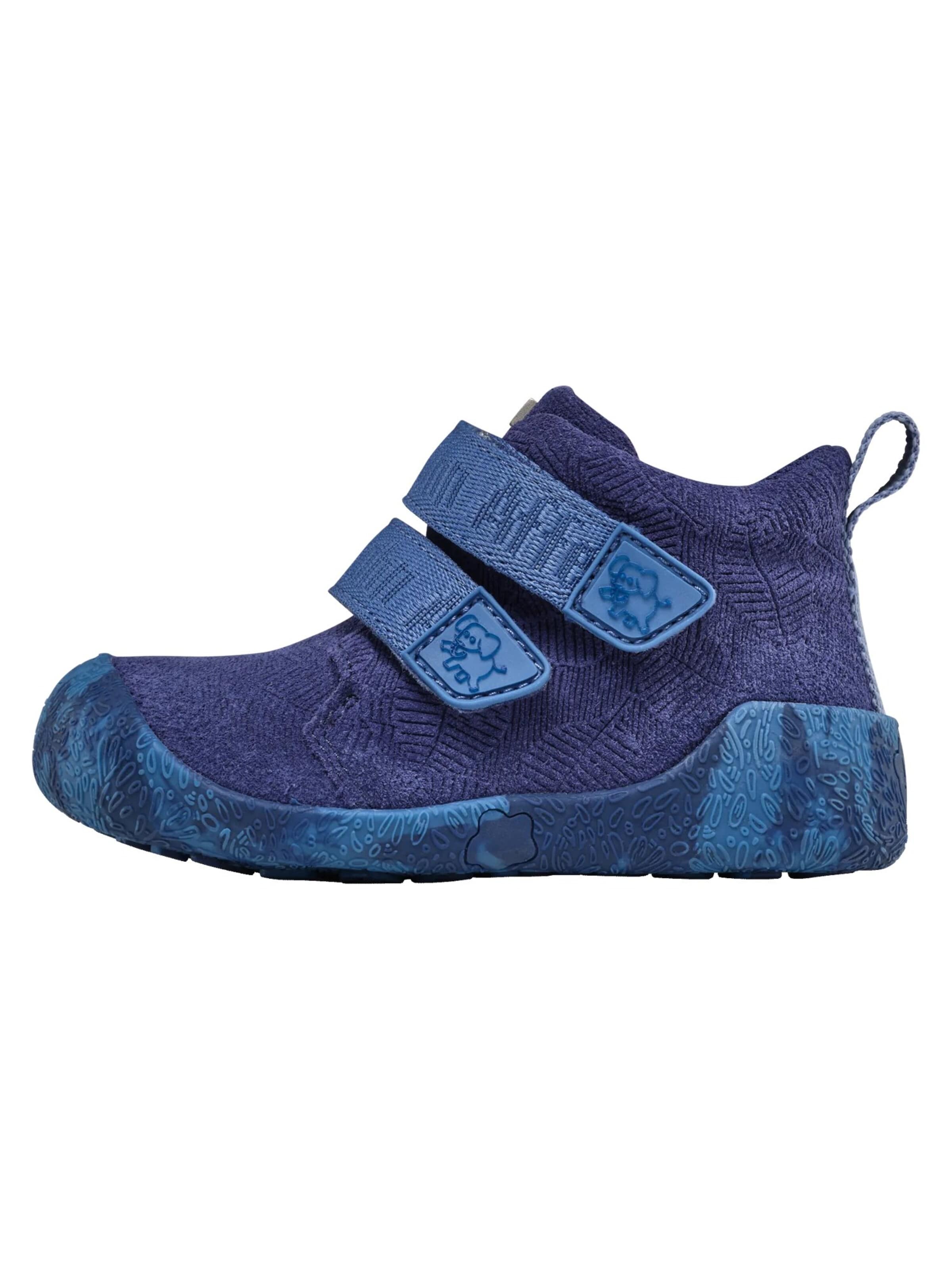 Affenzahn First-Step Shoes 'Lauflernschuh Leder Talky' in Blue: front