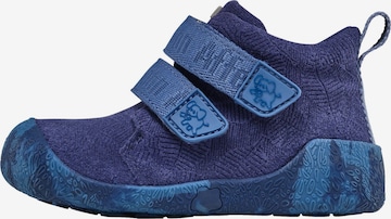 Affenzahn First-Step Shoes 'Lauflernschuh Leder Talky' in Blue: front