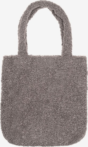 styleBREAKER Schultertasche 'Teddyfell Beuteltasche' in Grau: Vorderseite