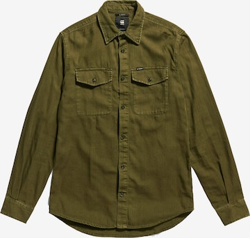 G-Star RAW Slim fit Overhemd 'Marine' in Groen: voorkant