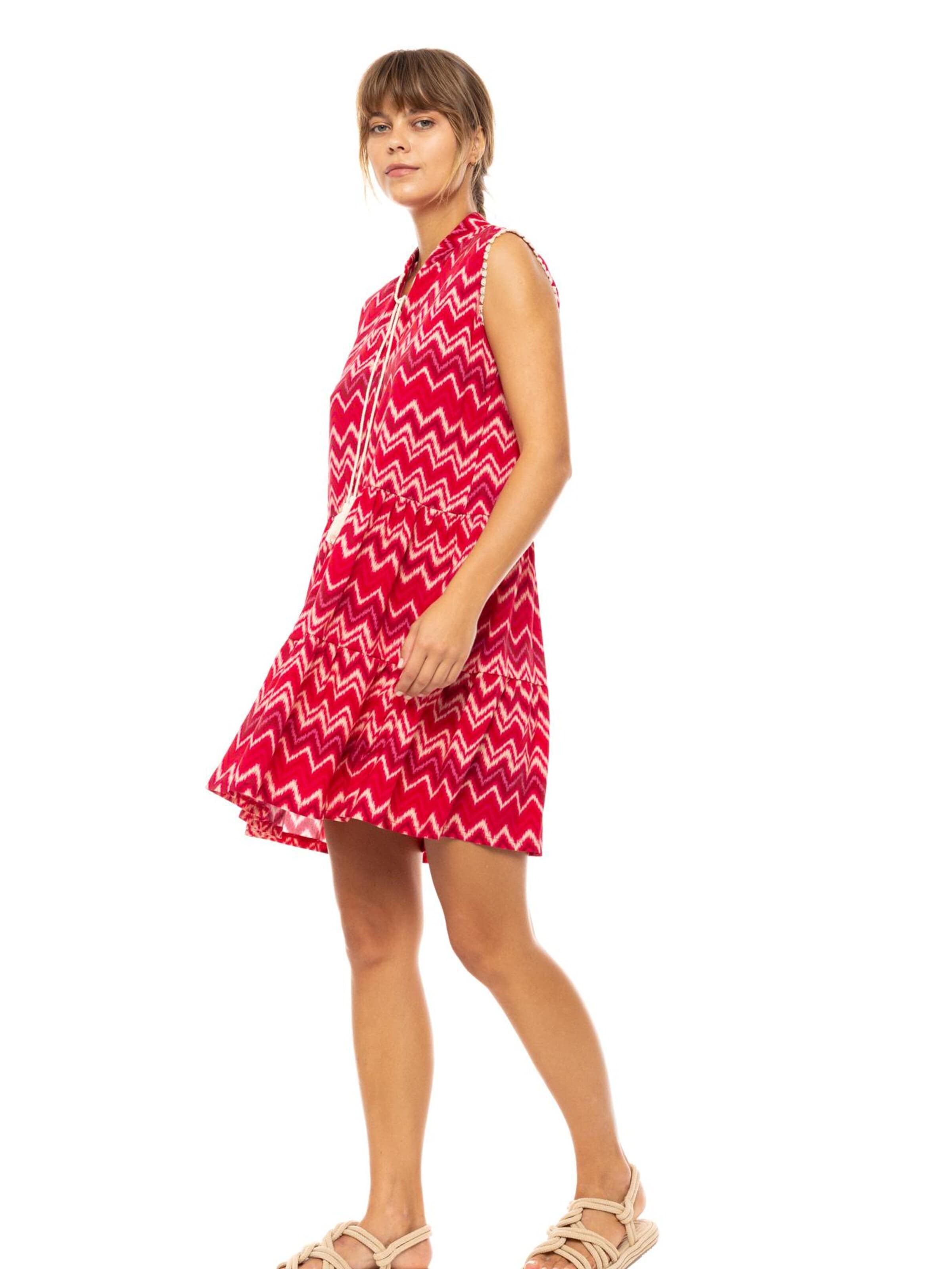 Pink Label Summer dress 'BEACHWEAR RASBERRY RAINBOW' in Red