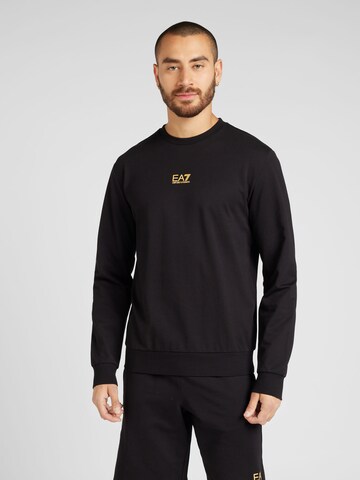 Sweat-shirt EA7 Emporio Armani en noir : devant