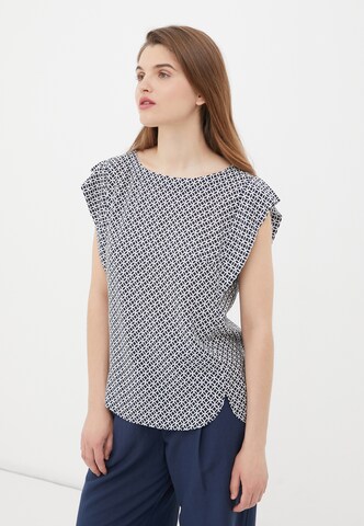 Finn Flare Sommerbluse 'Print' in Blau